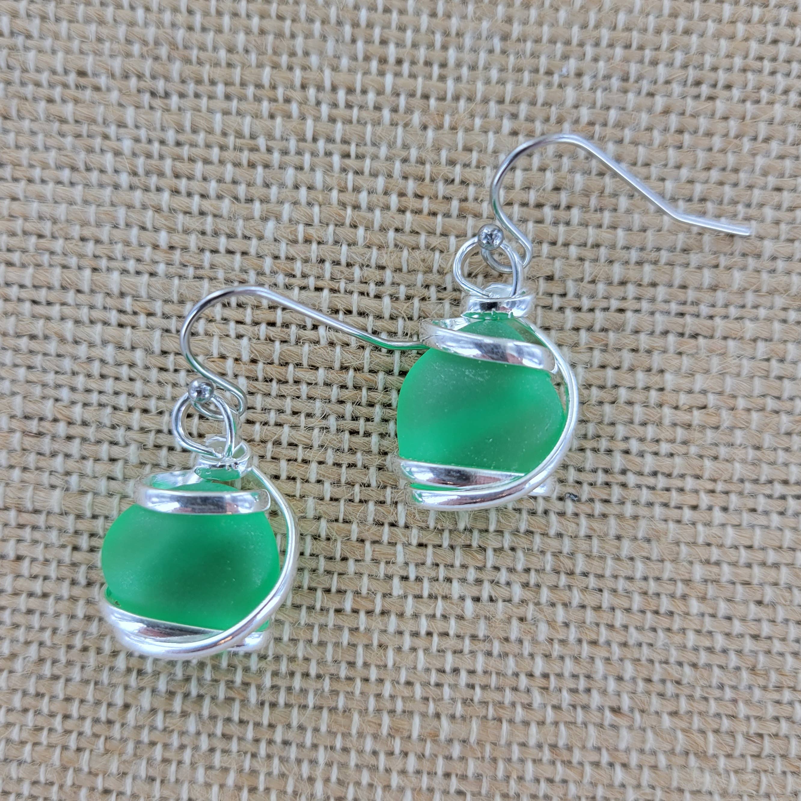 Sadie Green's Jewelry - Wholesale Dangle Earrings - Cultured Sea Glass Earring ALP-SG-E2H5