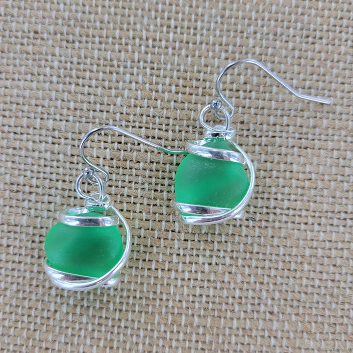 Sadie Green's Jewelry - Wholesale Dangle Earrings - Cultured Sea Glass Earring ALP-SG-E2H5
