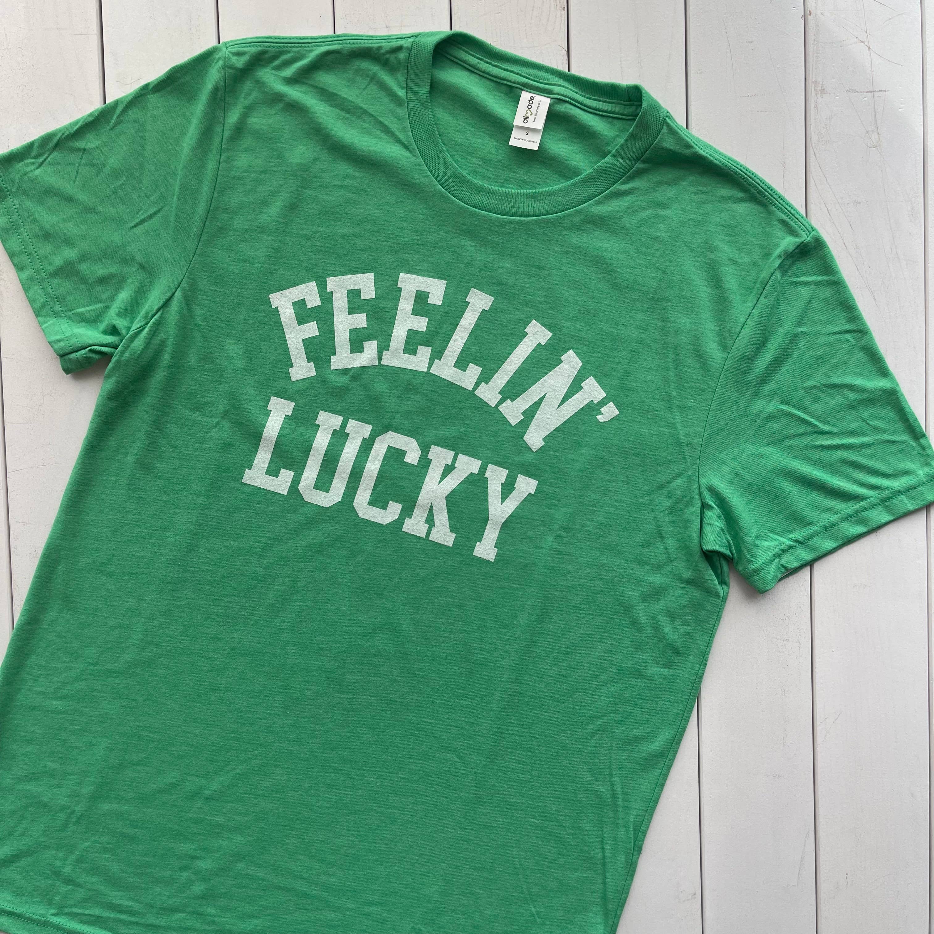 Jupmode - Wholesale Screen Printed T-Shirt - Unisex - Feelin' Lucky Shirt1