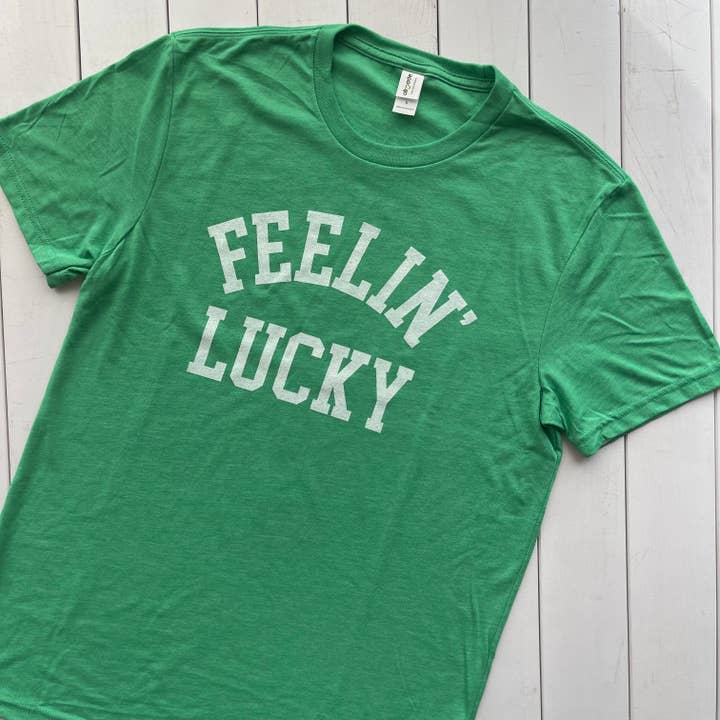 Jupmode - Wholesale Screen Printed T-Shirt - Unisex - Feelin' Lucky Shirt1