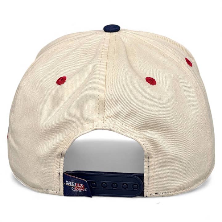 Shells Vintage Hat Co. - Wholesale Baseball Cap - Unisex - Houston Snapback - The Texan (Cream/Navy)6
