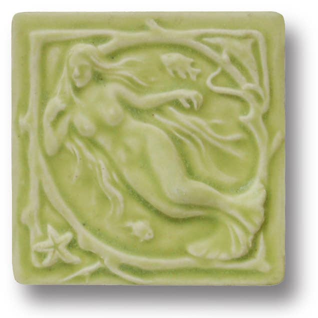 Whistling Frog Tile Inc. - Vendita all'ingrosso Mattonelle - Piastrella artistica in porcellana scolpita 4x4" con sirena - Decorazione costiera2
