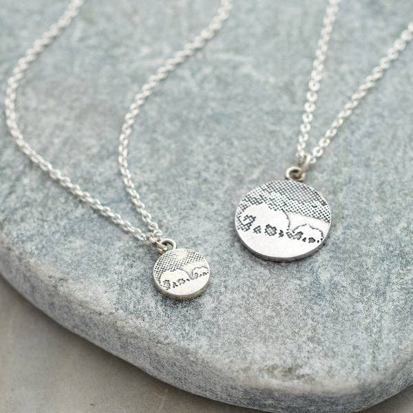 MOTHER & BABY ELEPHANT PENDANT, STERLING SILVER for wholesale by Charlotte Lowe