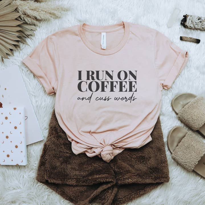 Coffee and Cuss Words Funny Tee por atacado de Trendznmore - Modern Graphic Apparel