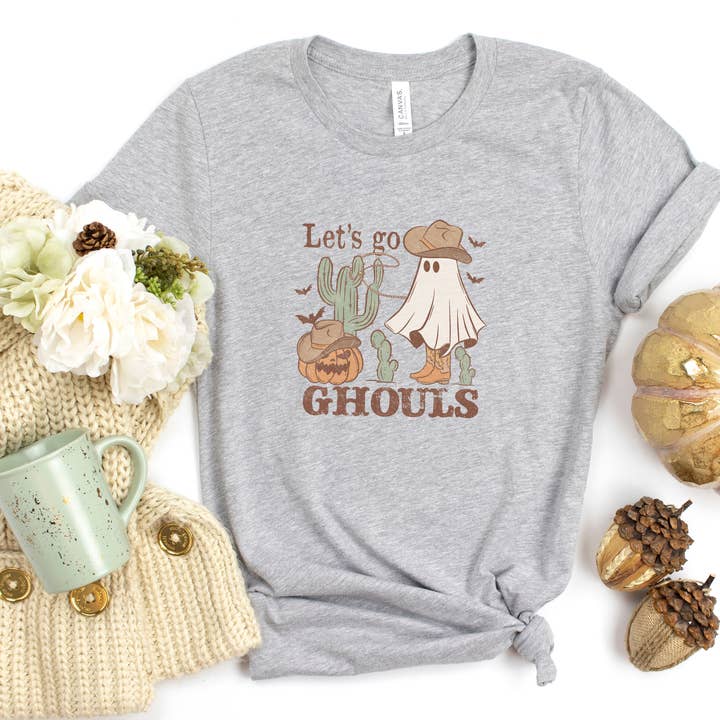 Let's Go Ghouls Womens' Halloween Shirt Sizes S-2XL for wholesale by Shine Thrive Grow