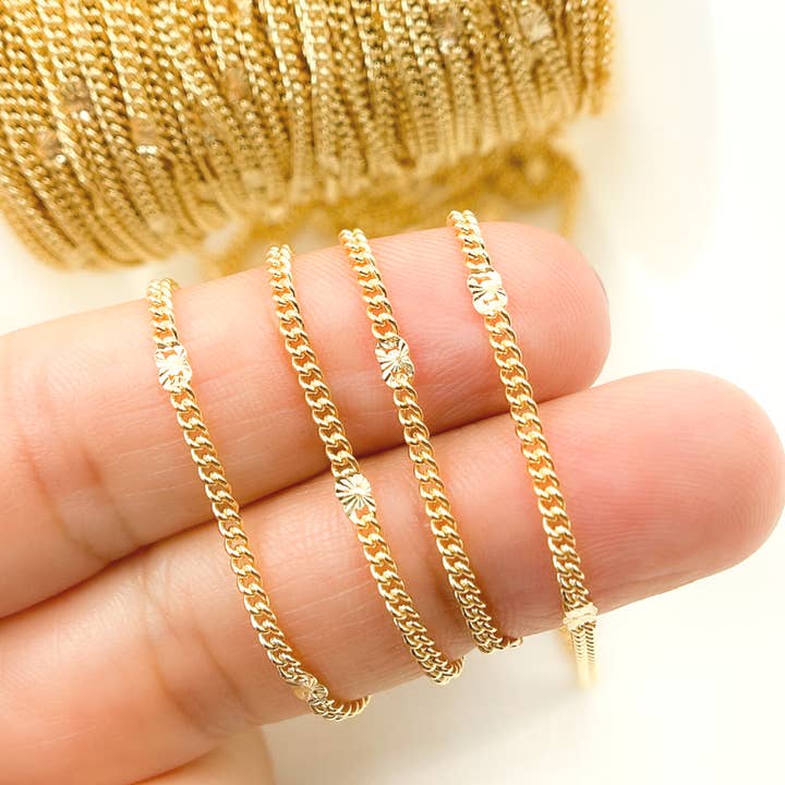 67S1GF. Vergoldete Satelliten-Curbkette für den Großhandel von Jewels & Chains