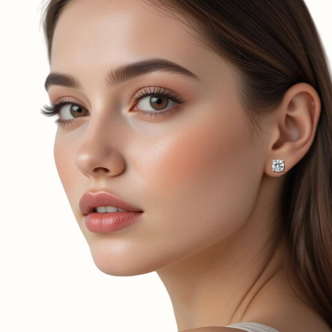 Fine Diamond – Engroshandel Ørestikkere – Certificerede laboratoriedyrkede diamantøreringe til kvinder og mænd i 14K hvidguld diamantstikker 4 karat VS+ klarhed, F+ rundformede stikker laboratoriedyrket smykkegave5