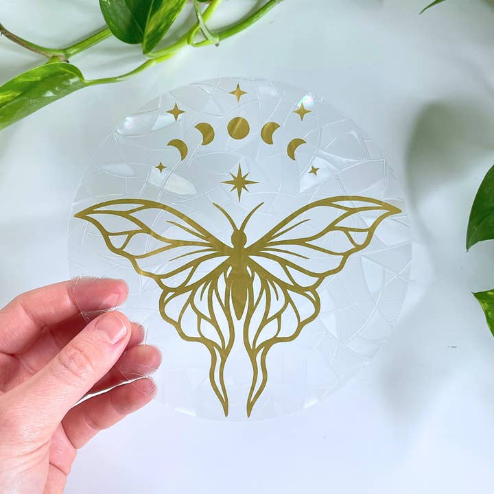Mindful over Mind Full - Wholesale Suncatcher - Celestial Moth Suncatcher | Rainbow Maker | Window Cling3