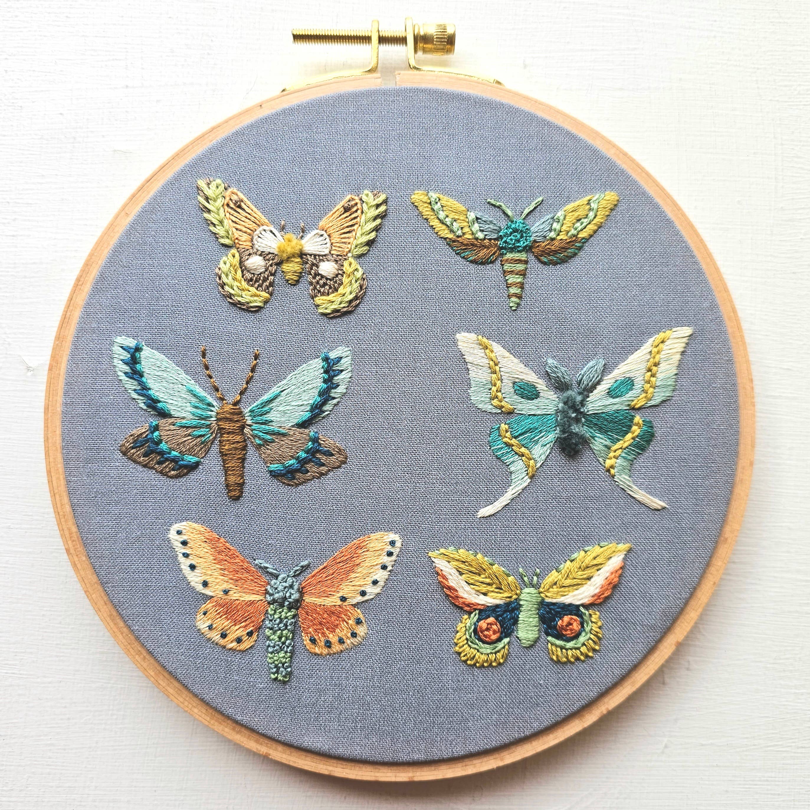 Jessica Long Embroidery - Wholesale Embroidery/Cross Stitch Supplies - Moth Sampler Embroidery Kit2