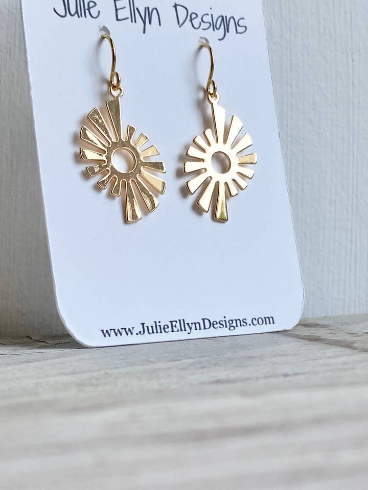 Ohrringe Sun Spiral aus Gold für den Großhandel von Julie Ellyn Designs