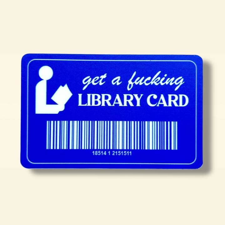 Obtenez une putain de carte de bibliothèque autocollant pour la vente par Library Cat Designs