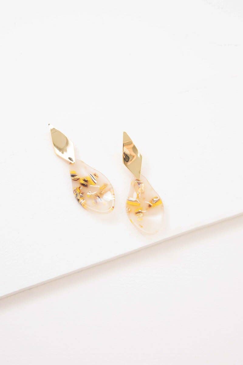 Lovoda - Vente Boucles d'oreilles pendantes - Boucles d'oreilles pendantes goutte à goutte jaune (14K)