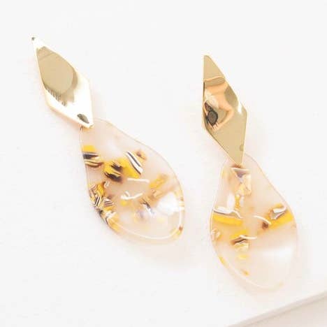 Lovoda - Vente Boucles d'oreilles pendantes - Boucles d'oreilles pendantes goutte à goutte jaune (14K)0