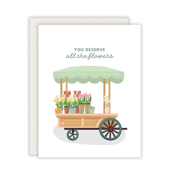 Tu mérites toutes les fleurs - Carte d'anniversaire pour la vente par Paper Giggles