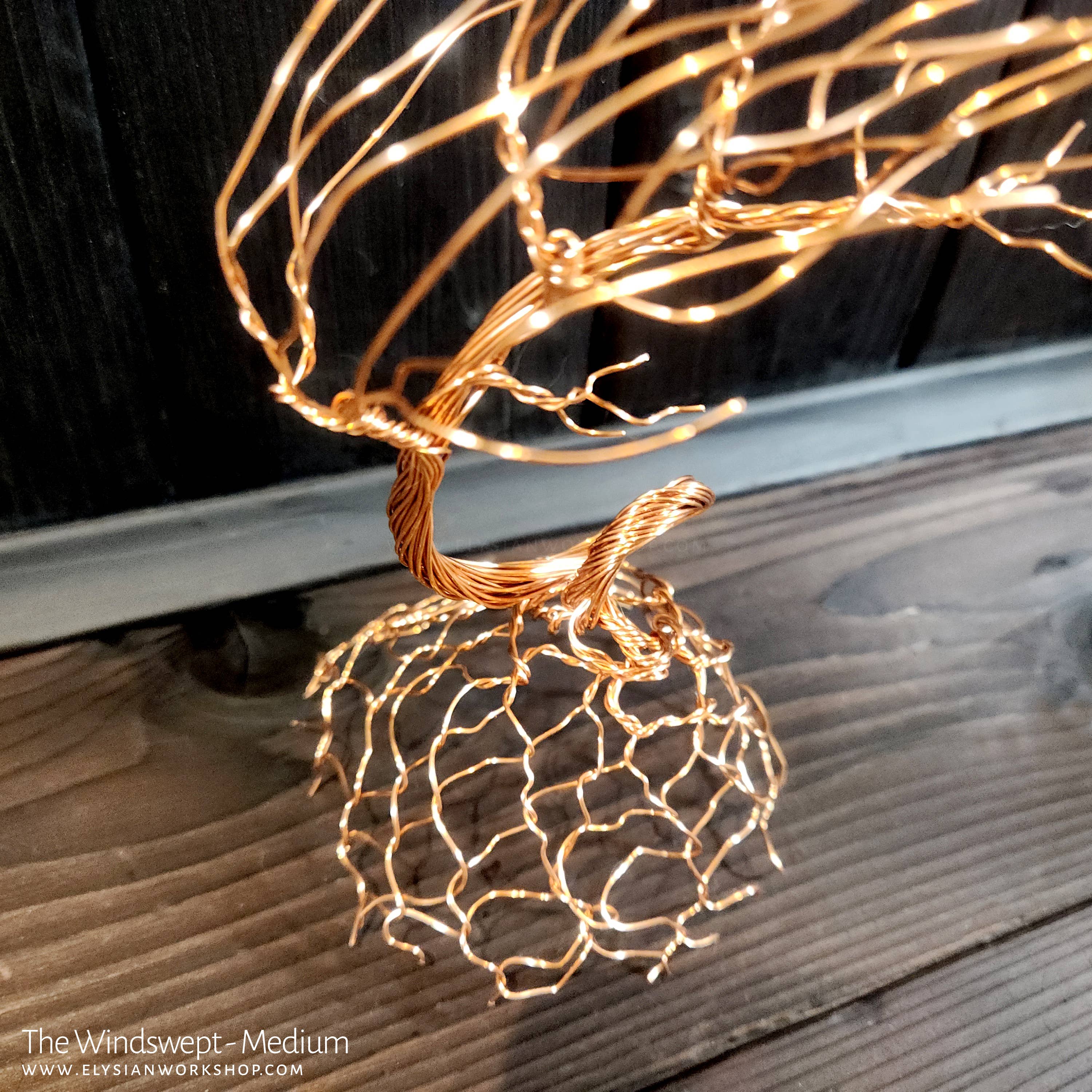 Elysian Workshop - Wholesale Sculpture - Windswept Bonsai Tree Handmade Copper Sculpture Minimalist4