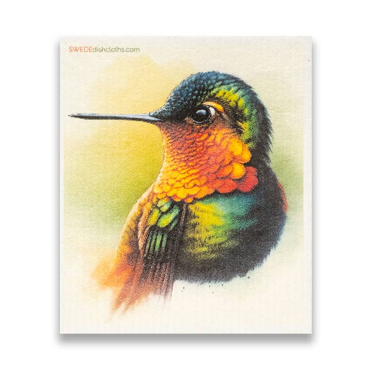 Swedish Dishcloth Colorful Hummingbird Silhouette for wholesale by SWEDEdishcloths