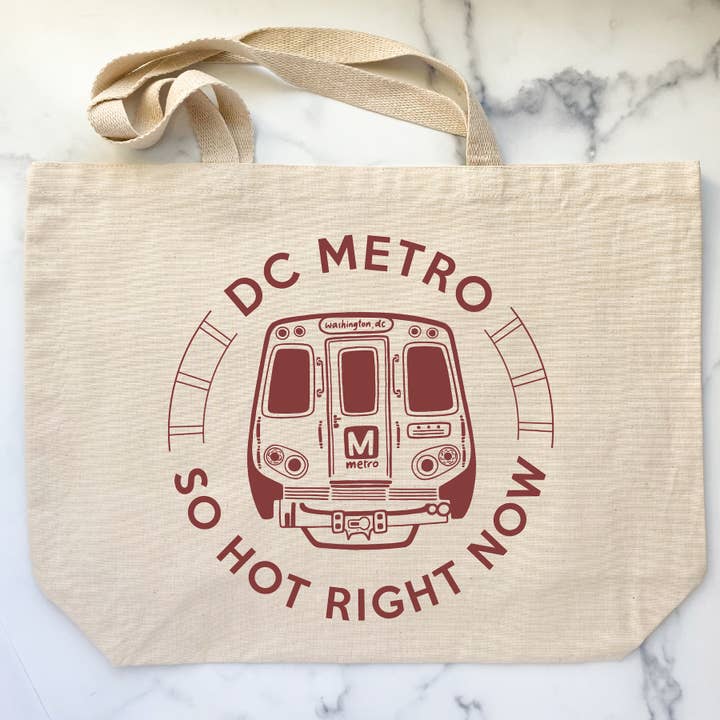 Tote Bag - DC Metro So Hot Right Now for wholesale by Billie Claire Illustration (Handmade)