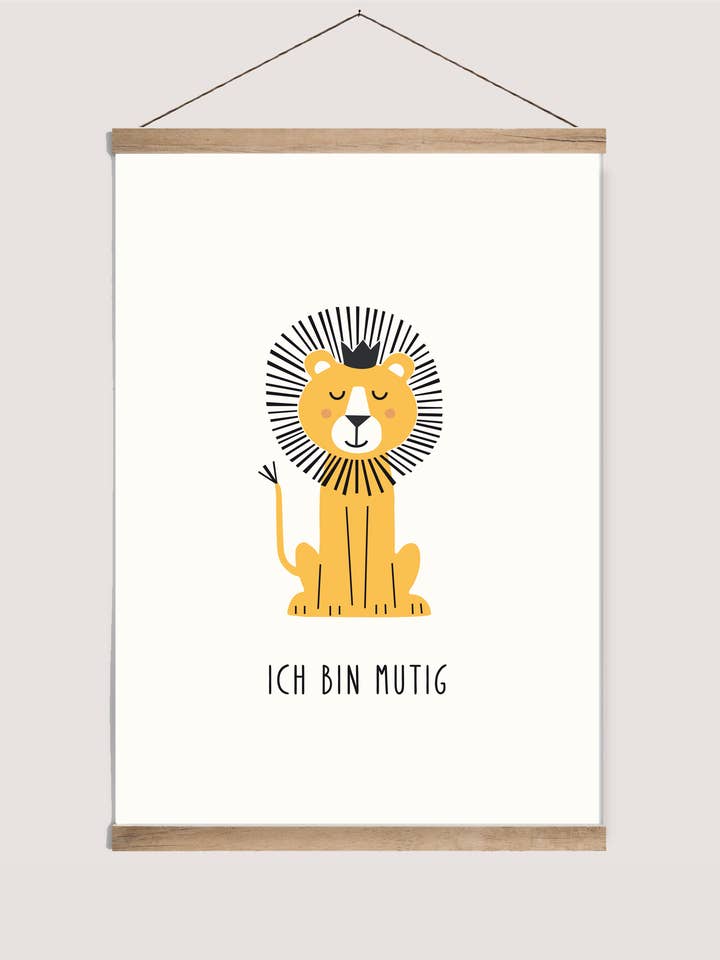 Poster de afirmações "Leão - Eu sou corajoso" por atacado de LØTTEBOM