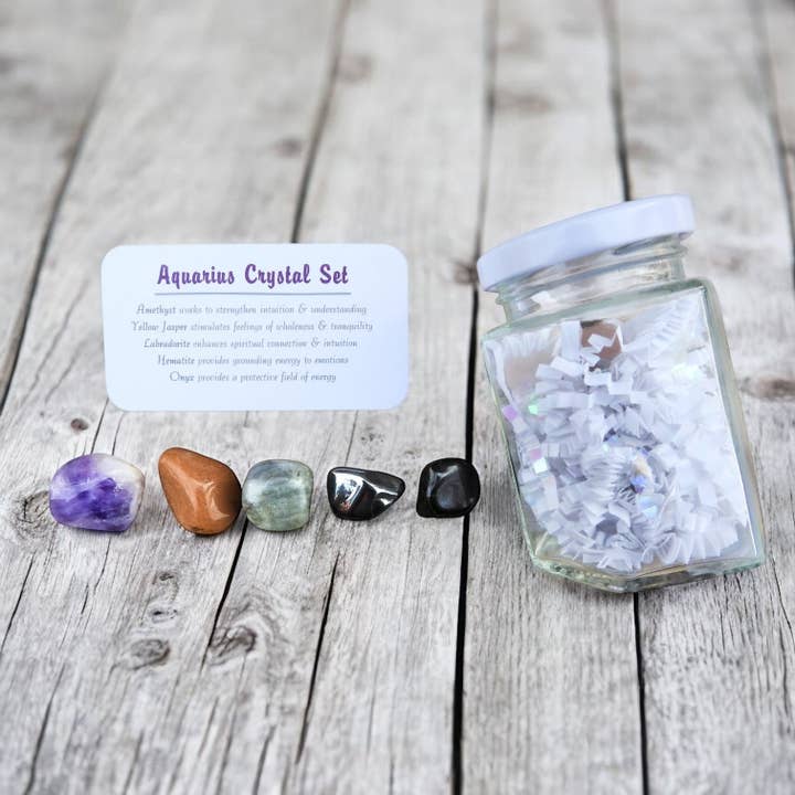 Aquarius Crystal Set in Jar for wholesale by Mindful Intentions®