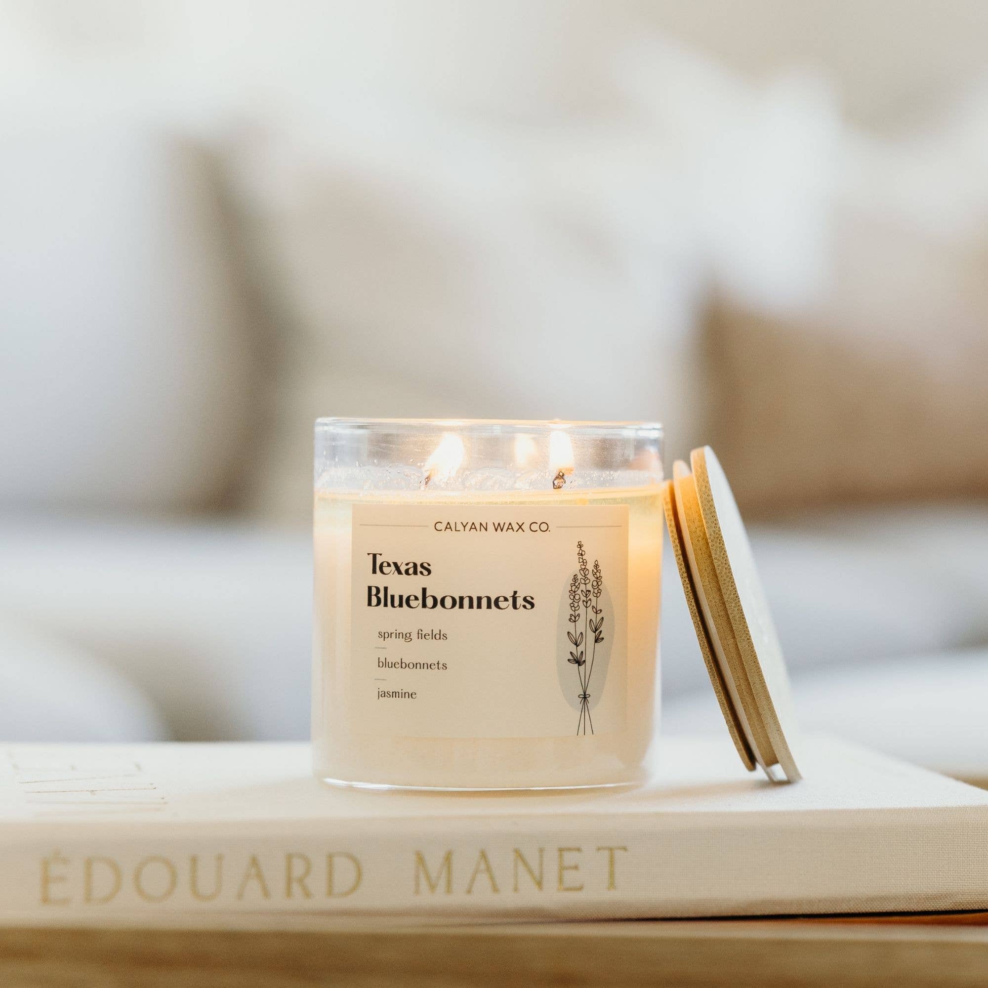 Calyan Wax Co. - Wholesale Jar/Filled Candle - Texas Bluebonnet - Clear Glass Tumbler Soy Candle2
