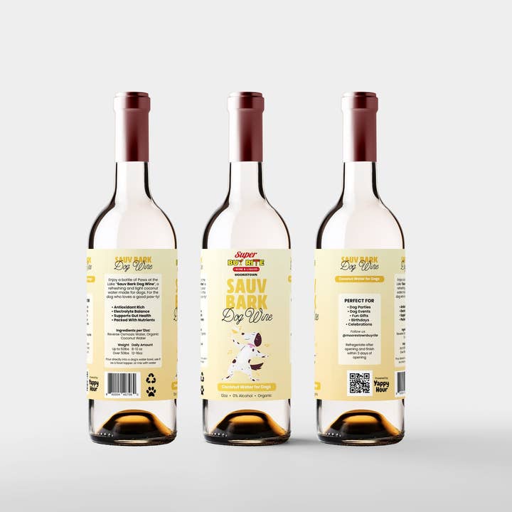 Yappy Hour - Wholesale Pet Treats - Dog - Private Label Dog Wine 375mL | 12ct | Assorted Options2