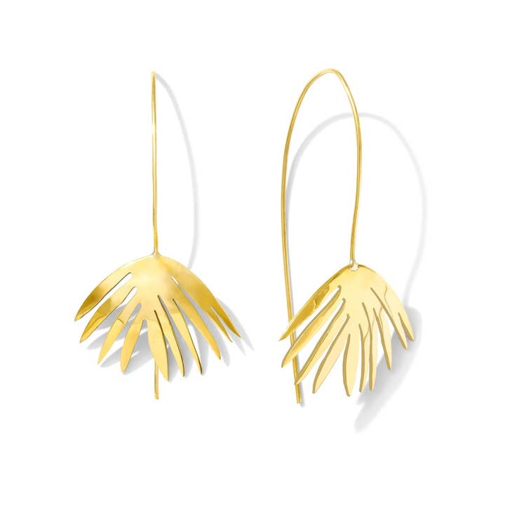 Bombshell Palm Pull Threader Earrings for wholesale by SLATE + SALT