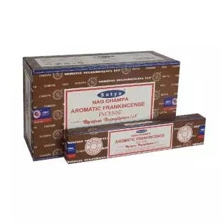 Bâtonnets d'encens aromatiques Satya pour la vente par Crystal Magick Wholesale Ltd