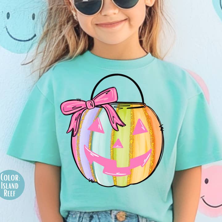 Comfort Colors® Pigeagt Pastel Græskar T-shirt, Halloween T-shirt for engroshandel hos The Shirt Company