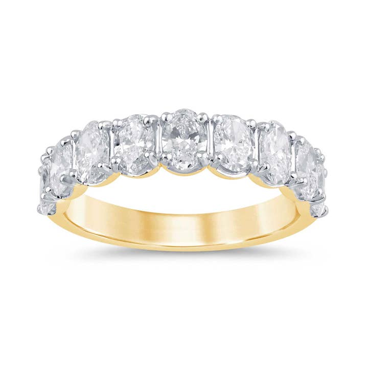 Certificeret 1,80 CTW Oval Vs Lab-dyrket Diamantbånd 14K Guld for engroshandel hos White Rock