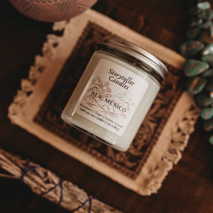 Storyteller Candles - Wholesale Jar/Filled Candle - New Mexico, 100% Soy Wax 7oz Candle