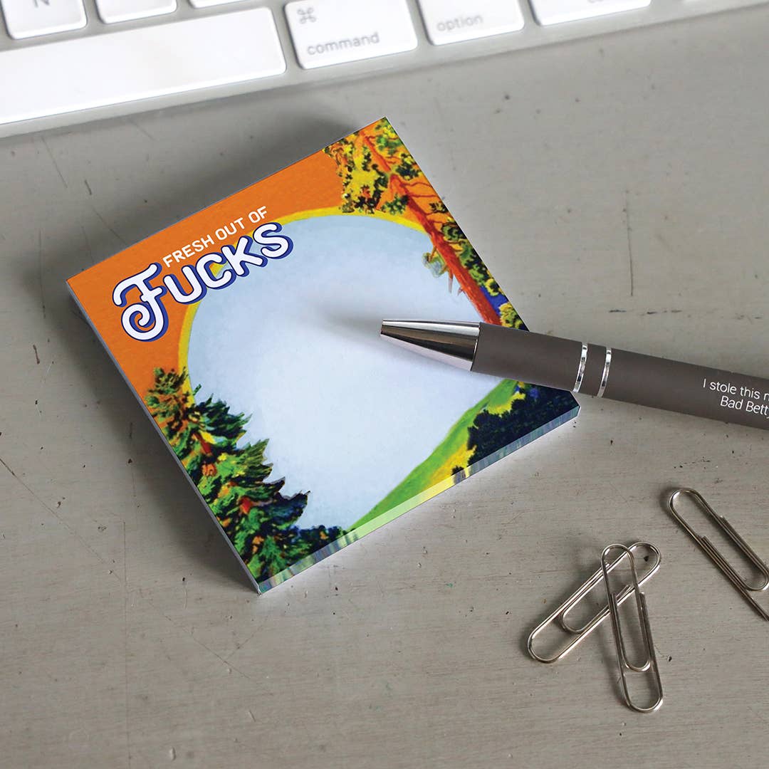 Bad Betty Greeting Co. - Wholesale Sticky Notes - Fresh Out of Fucks - Funny Sarcastic Sticky Note Pad1