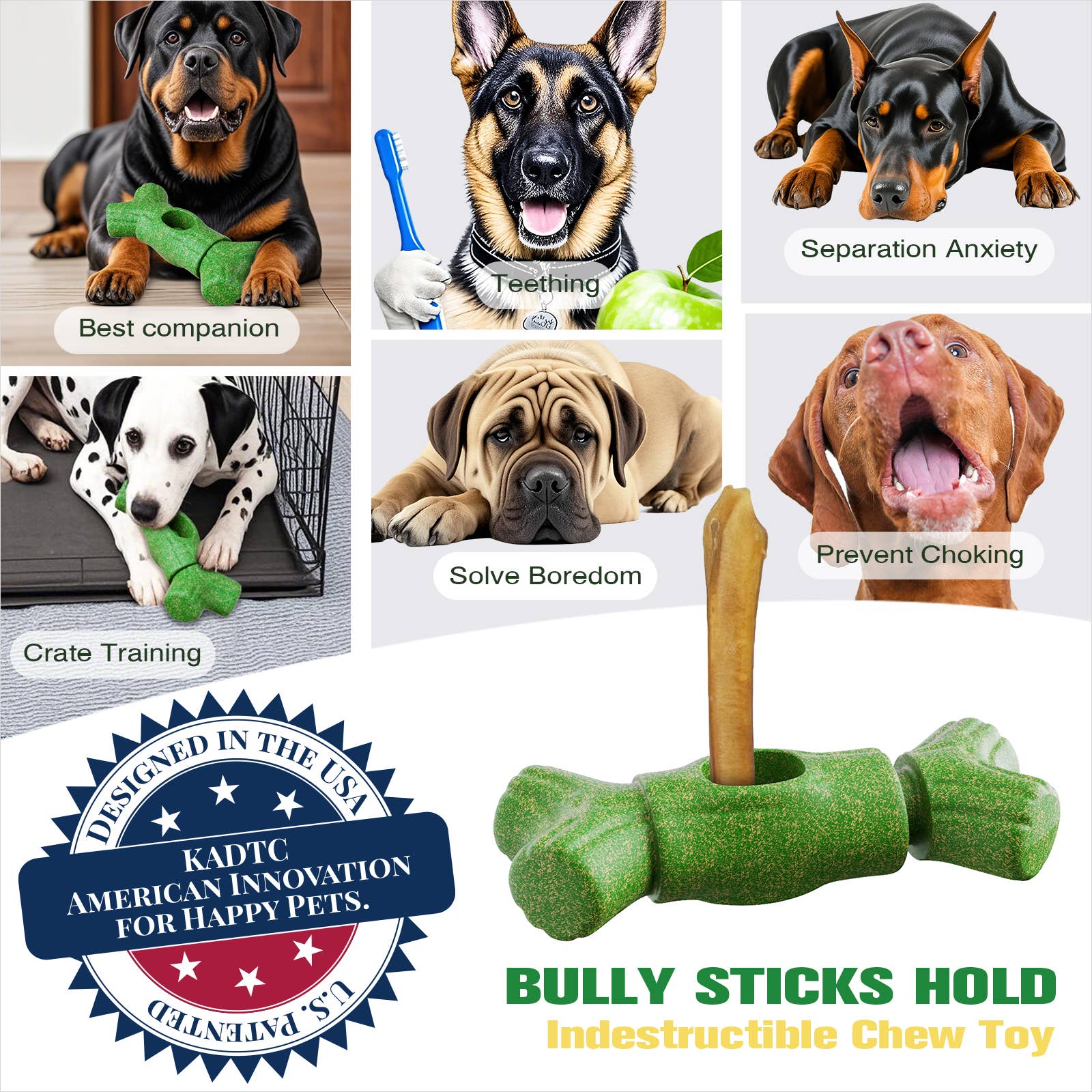 Green KADTC DOG DURABLE BULLY STICK HOLDER (XXL) for wholesale on Faire1