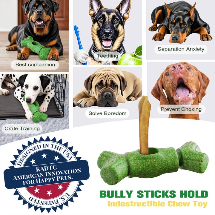 Green KADTC DOG DURABLE BULLY STICK HOLDER (XXL) for wholesale on Faire1
