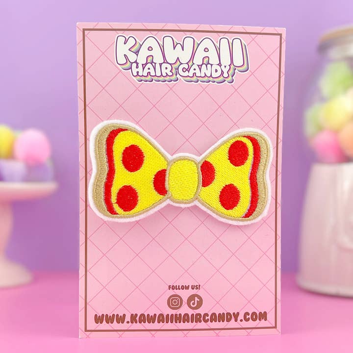 Kawaii Hair Candy - Wholesale Hair Clip - Women's - Super Cute Pepperoni Pizza Bow Hair Clip