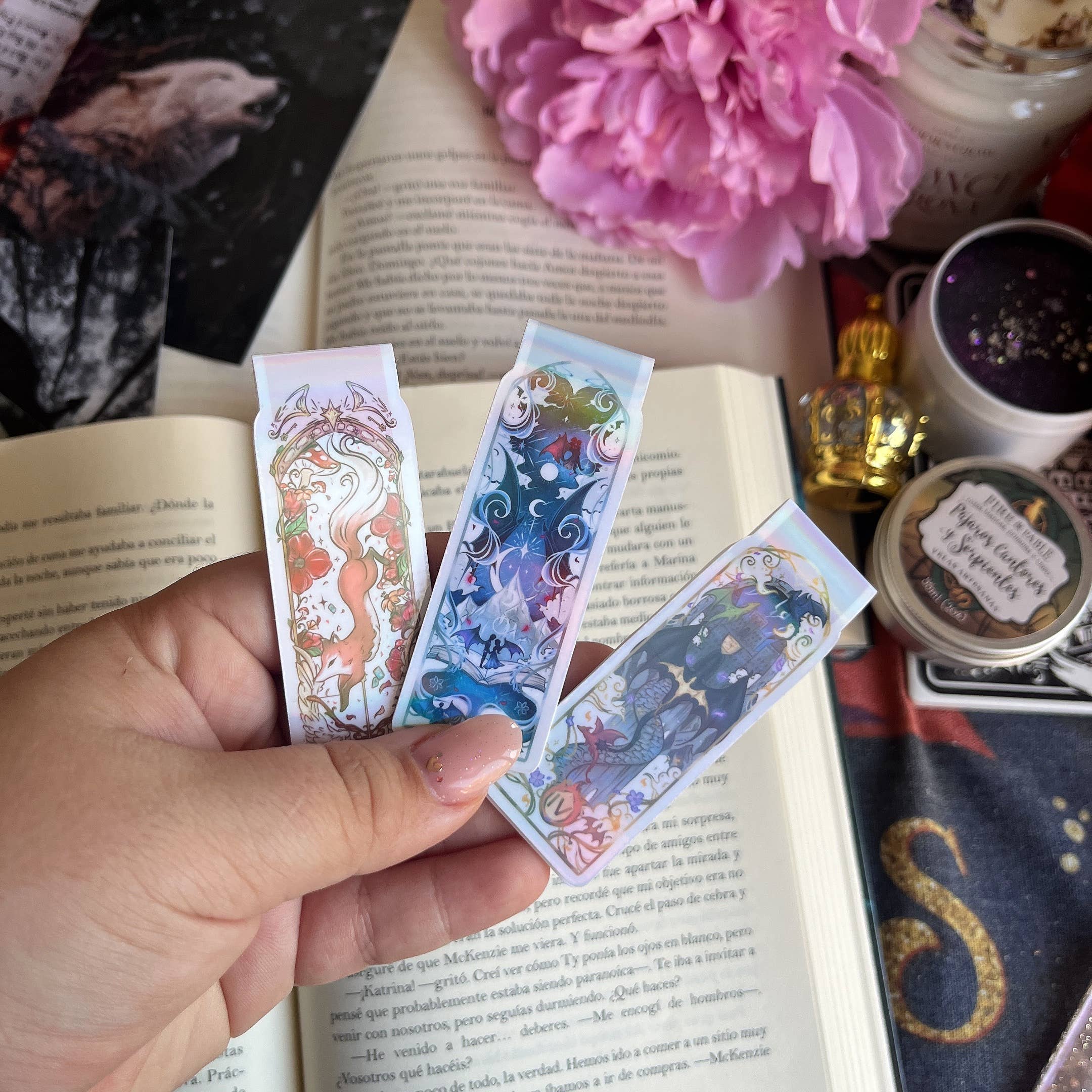 Alsace’s Art - Wholesale Bookmark - Bookish Magnetic & Holographic Bookmarks Set2