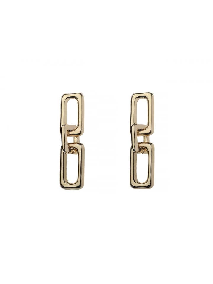 Boucle d'oreille lien fusion rectangle élégant pour la vente par Oceanic Jewellers - Majique London