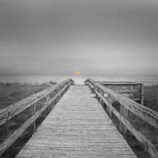 Moonrise Black & White Art Coaster for wholesale by Mike Bryand Photo-Art