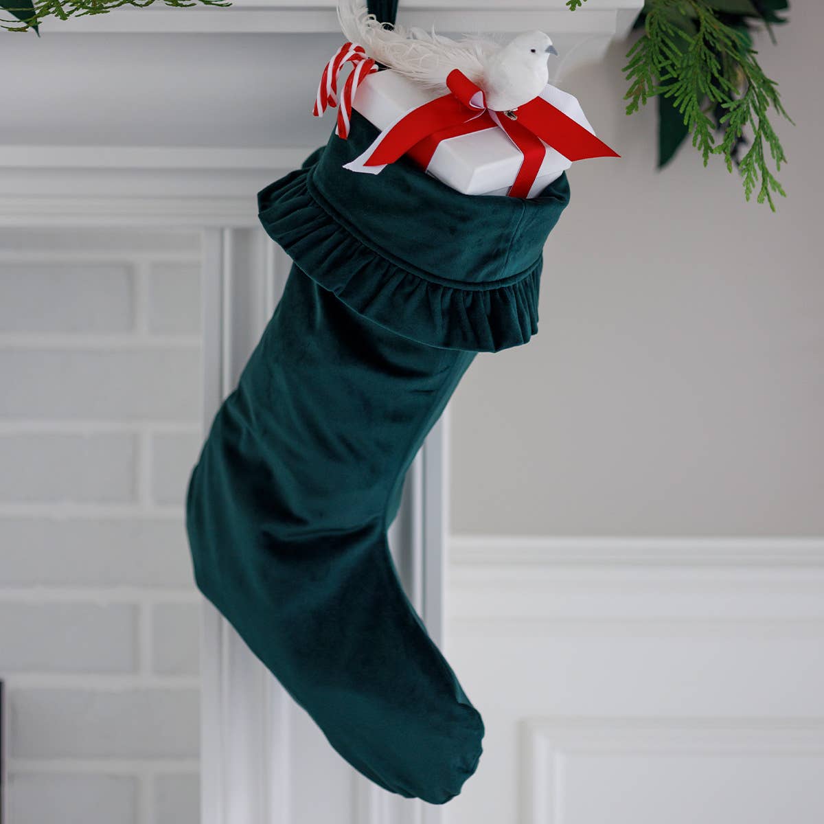 Arte Italica & Crown Linen Designs - Wholesale Holiday Stocking - Velvet Stocking with Cuff - Christmas2