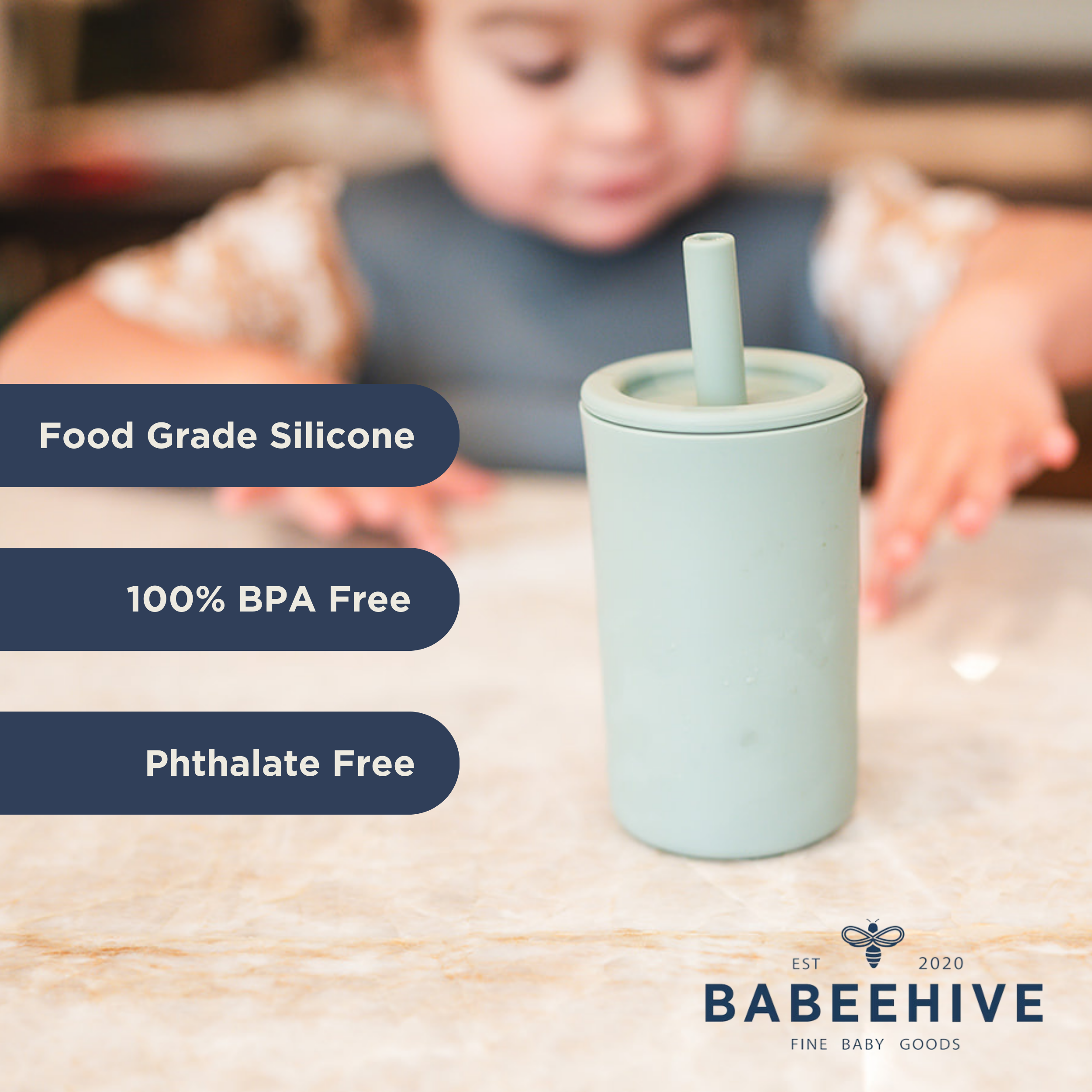 Babeehive Goods - Wholesale Drinking Glass/Cup - Kids & Baby - Silicone Straw Cup8