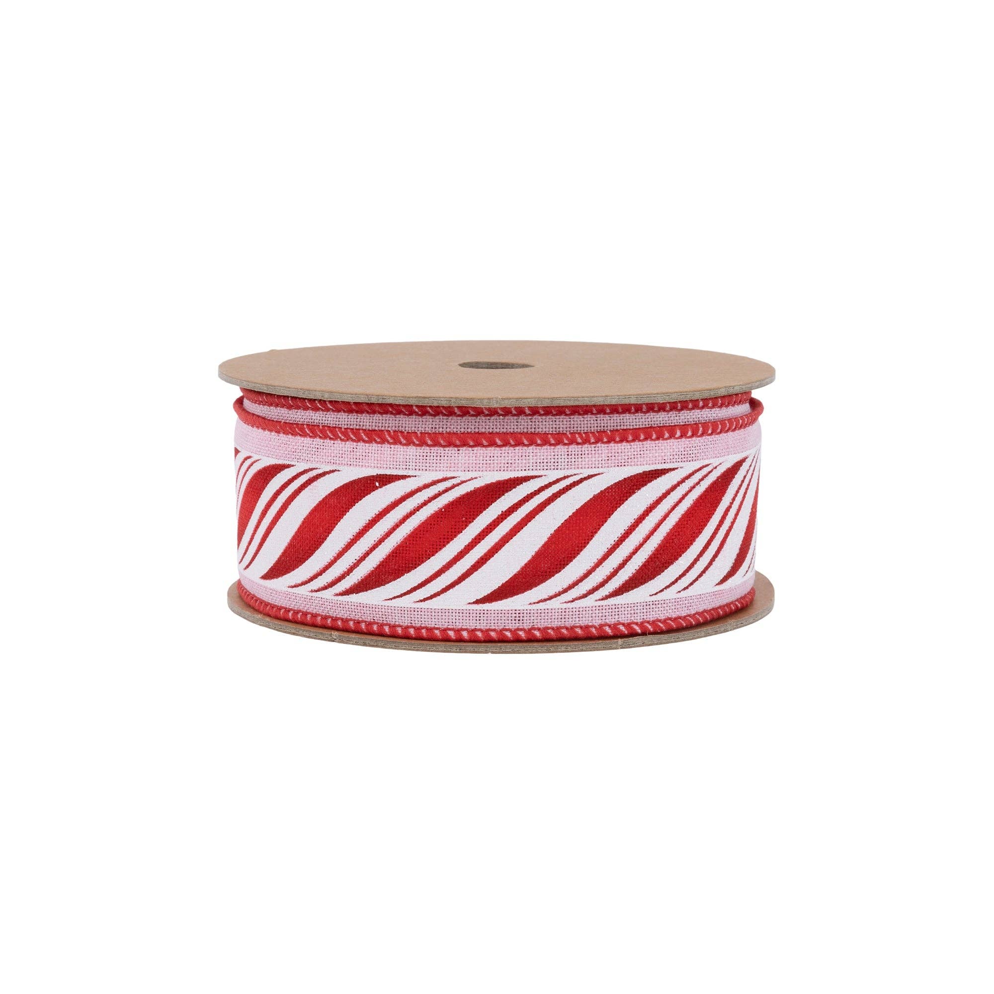 LA Ribbons Wholesale - Venta al por mayor Cintas - Envoltorio de regalos - Cinta con alambre de 1 1/2" | Bastones de menta sobre rosa | Rollo de 10 yardas4