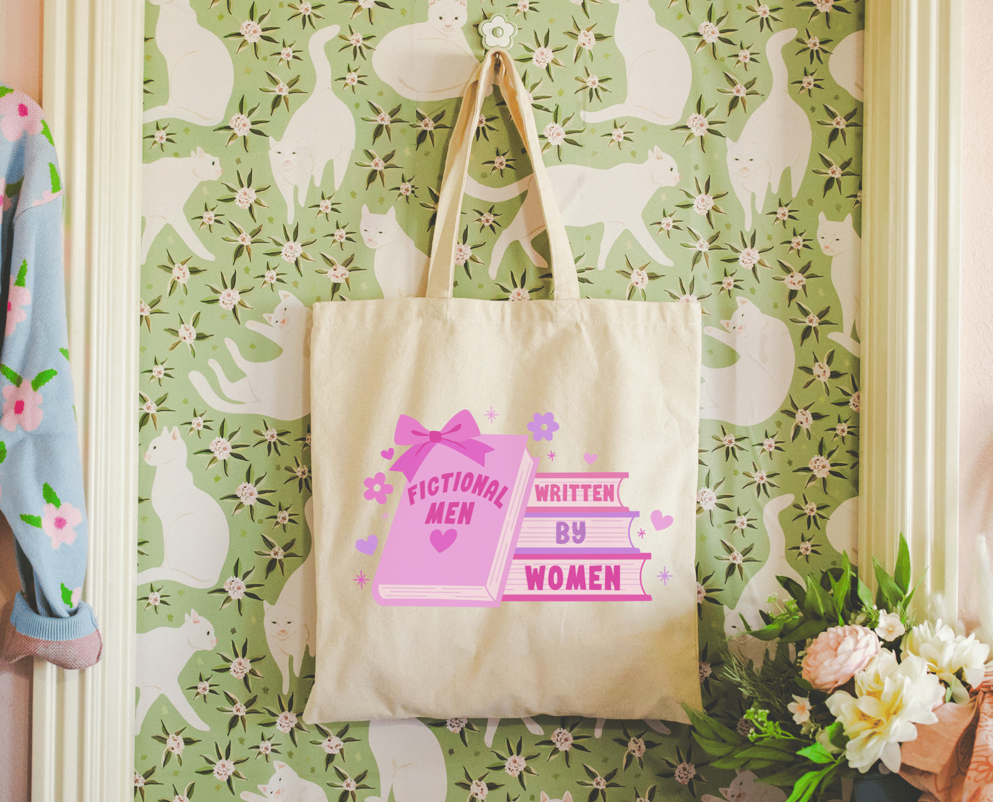 Literari Goods, Co | Book Themed Candles + Gifts – Engroshandel Tote bag - Dame – Lærredsboglig mulepose gave- fiktive mænd skrevet af kvinder2