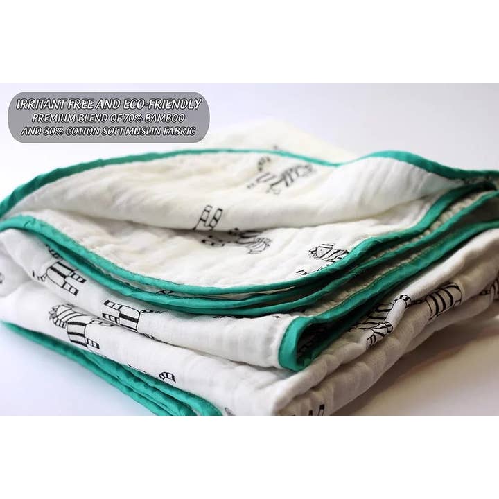 Bear's Little Fish – wholesale Filtar – Barn och baby – Växa med mig bambu Muslin filt (4 lager) - Zebra