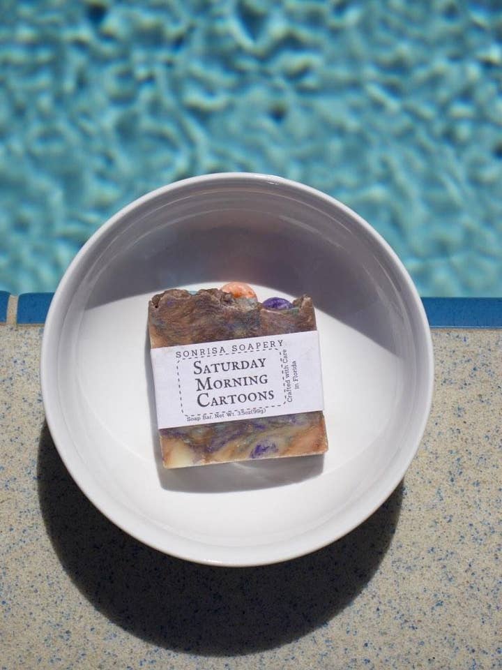 Saturday Morning Cartoons Artisan Soap Bar for wholesale by Sonrisa Soapery LLC