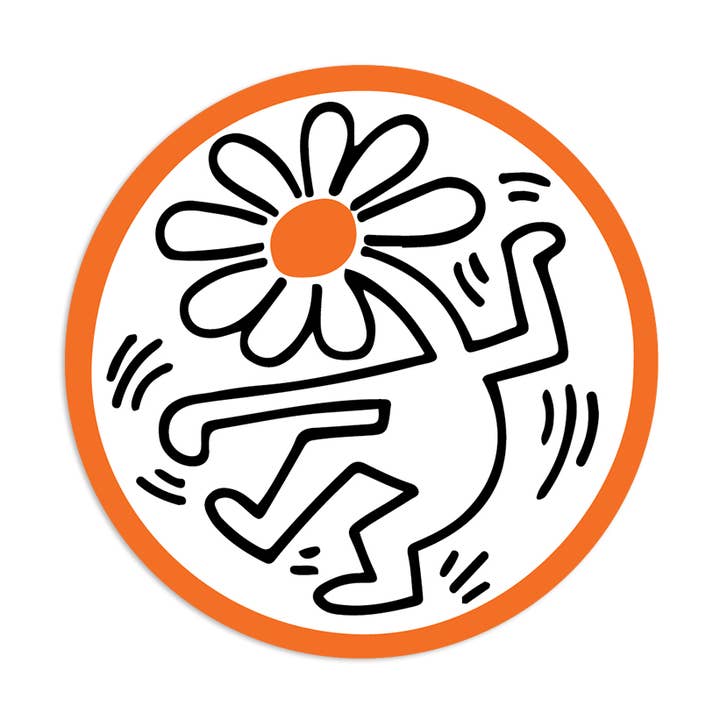 Autocollant découpé Flower par Keith Haring (Rentrée scolaire) pour la vente par Apply Stickers