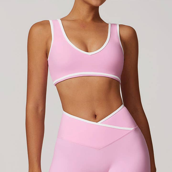 WONDERXFANS – wholesale Sports bra – Women's – Breathable Nude Contrasting Color Sports Bra