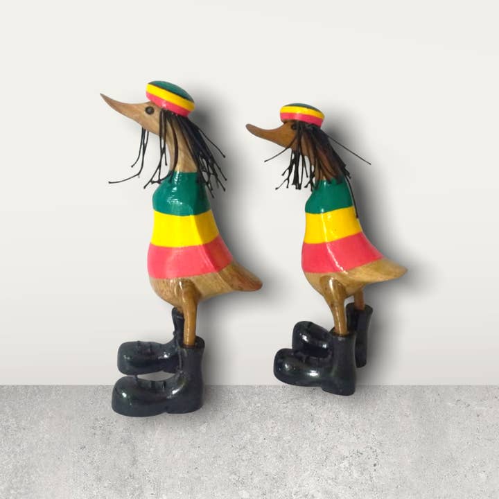 Batik Indah - Wholesale Ornament - Bamboo Rasta Duck Ornament - 25cm
