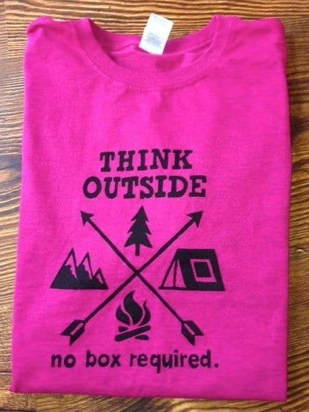 Think Outside-Camping - White for wholesale by Taproot Tees