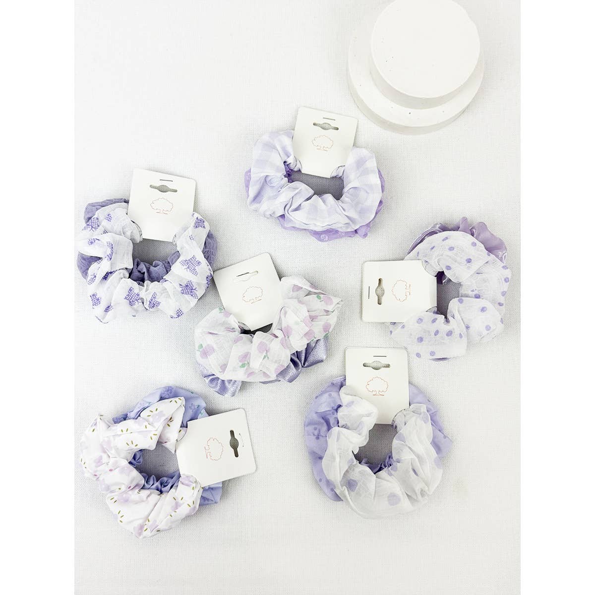 MÉLANGER LA COULEUR Ensemble de chouchous en tissu assortis palette lavande en vente sur Faire3