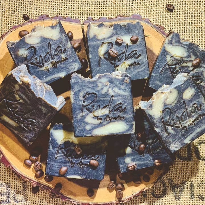 Ruda by Alejandra - Wholesale Bar Soap - Vanilla Clove Coffee Scrub Bar2