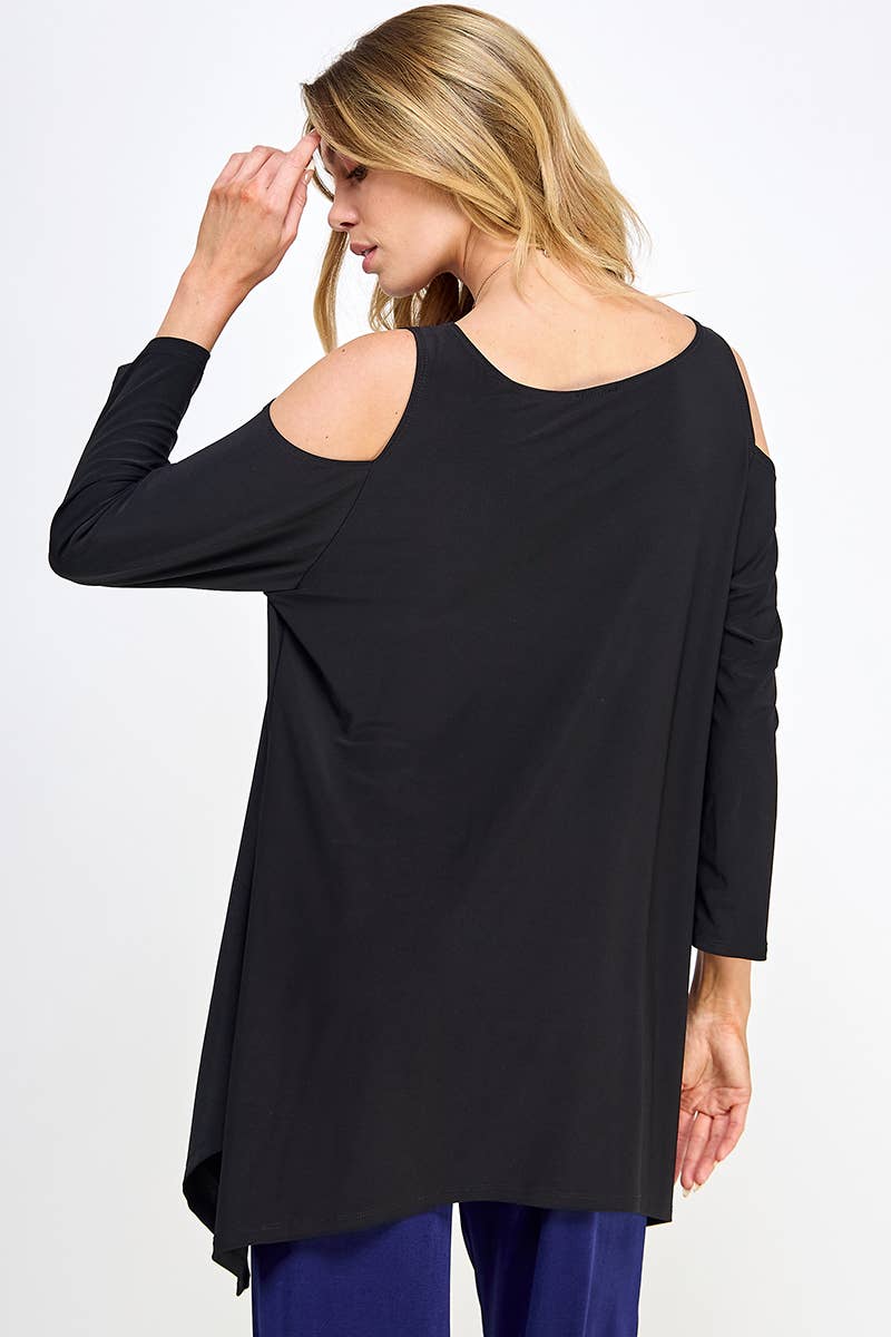 Jostar - Vente Tunique – femme - haut à épaules dénudées effet morsure de requin-3093HT-QRS17